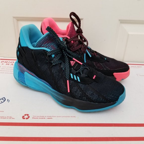 adidas | Shoes | Adidas 7 Visionary Basketball Shoes Black Blue Pink Lillard G5792 75 | Poshmark